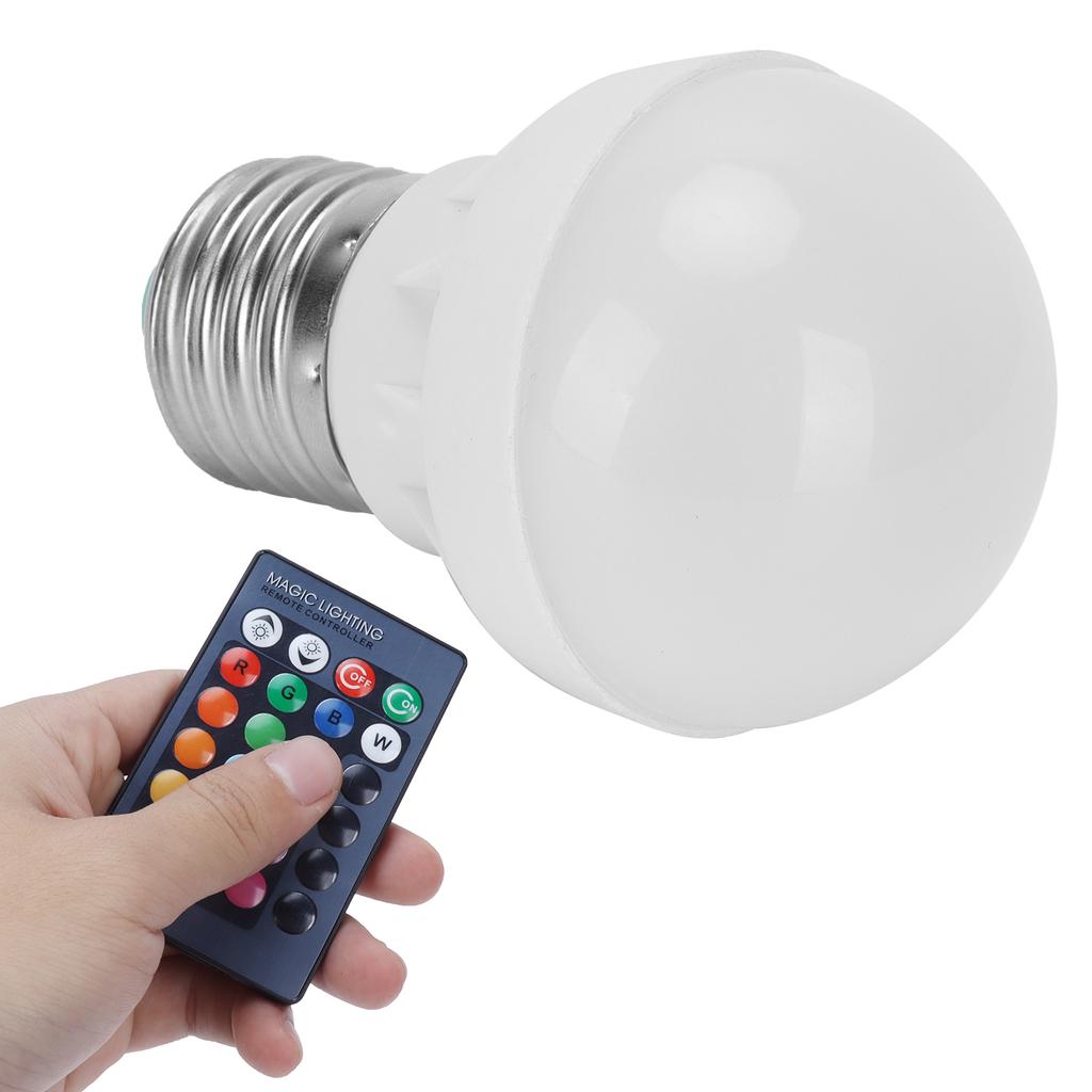 Светодиодная лампа RGB+W 3 Вт E27 с пультом дистанционного управления, лампа с изменяемым цветом, украшение для дома 85265 В