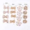 Floral Home Decor Flowers Set Beige Burlap Flowers