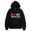 Cross Border E-commerce Casual European Size I Love My Girlfriend Printed Hooded Sweatshirt Sports Gothic Winter Home Long Sleev