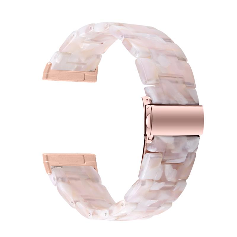 Resin Band for Fitbit Versa 4/Sense 2,20mm Lightweight Watch Strap Bracelet with Stainless Steel Buckle