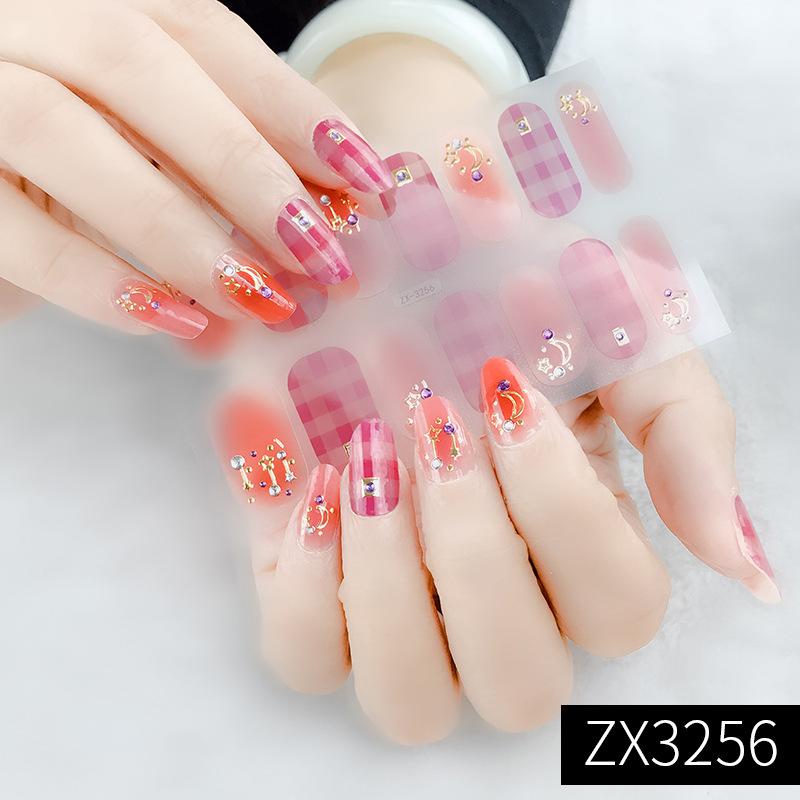 ZX 3D Waterproof No-Cure Gel Nail Wraps, Full Cover Minimalist Luxury Style Nail Stickers, Nail Patch Films