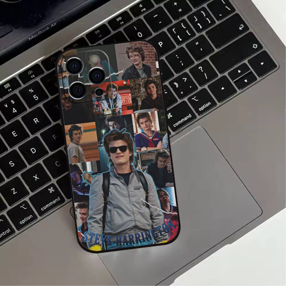 COOL S-Steve H-Harrington Phone Case For iPhone 17,16,15,14,13,12,11 Plus,Pro Max,XS,Soft Silicone Black Cover