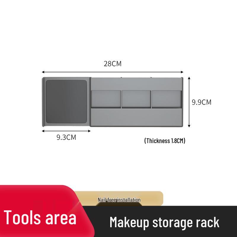 Настенный зеркальный шкафчик для ванной комнаты с хранением без сверления для косметики и туалетных принадлежностей