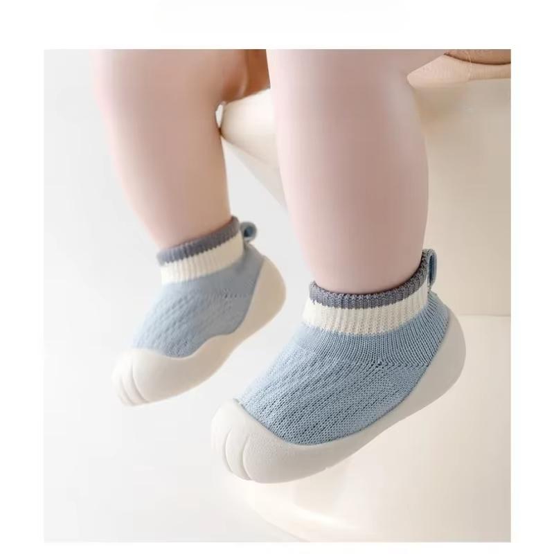 Детские носки для первой прогулки, осень-зима, новые нескользящие носки с мягкой подошвой для новорожденных, для новорожденных, 0-30 месяцев, детская обувь