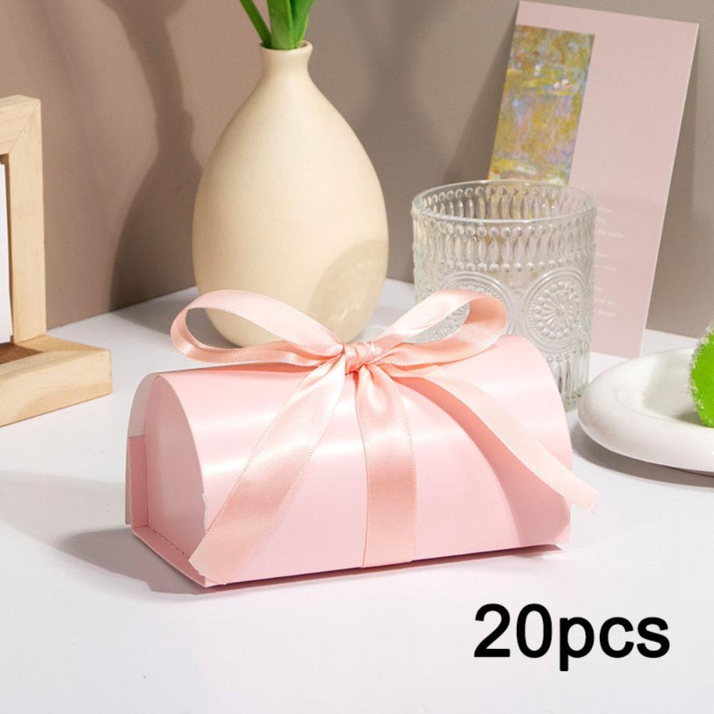 20 шт. Бумажные подарочные коробки с лентой Полукруглые подарочные коробки Коробка для упаковки подарков Складная подарочная коробка для мыла Изделия ручной работы Украшение Подарочная упаковочная коробка