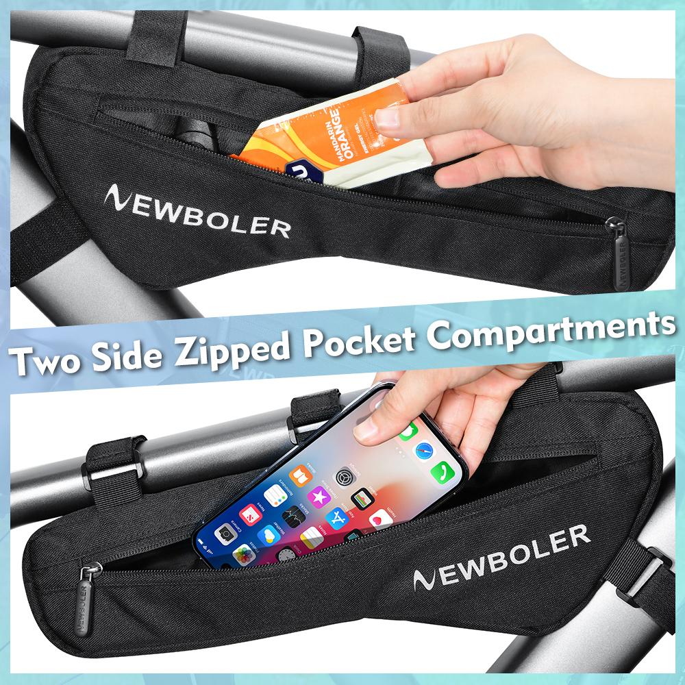 NEWBOLER Bicycle Triangle Bag Bike Frame Front Tube Bag Cycling Bag Bikepacking Pouch Accessories