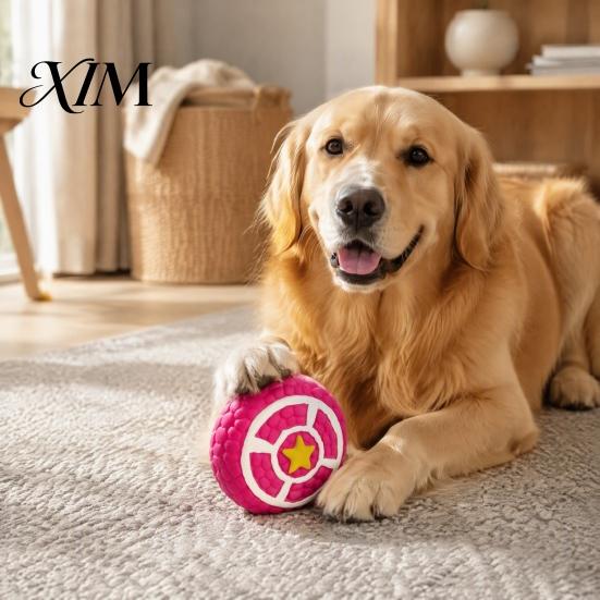 Interactive Pet Toys for Boredom And Anxiety Round Shield Dog Toy, Squeaky Latex Chew Training Dogs Fetch Teeth Cleaning Toy Small Medium Tartar
