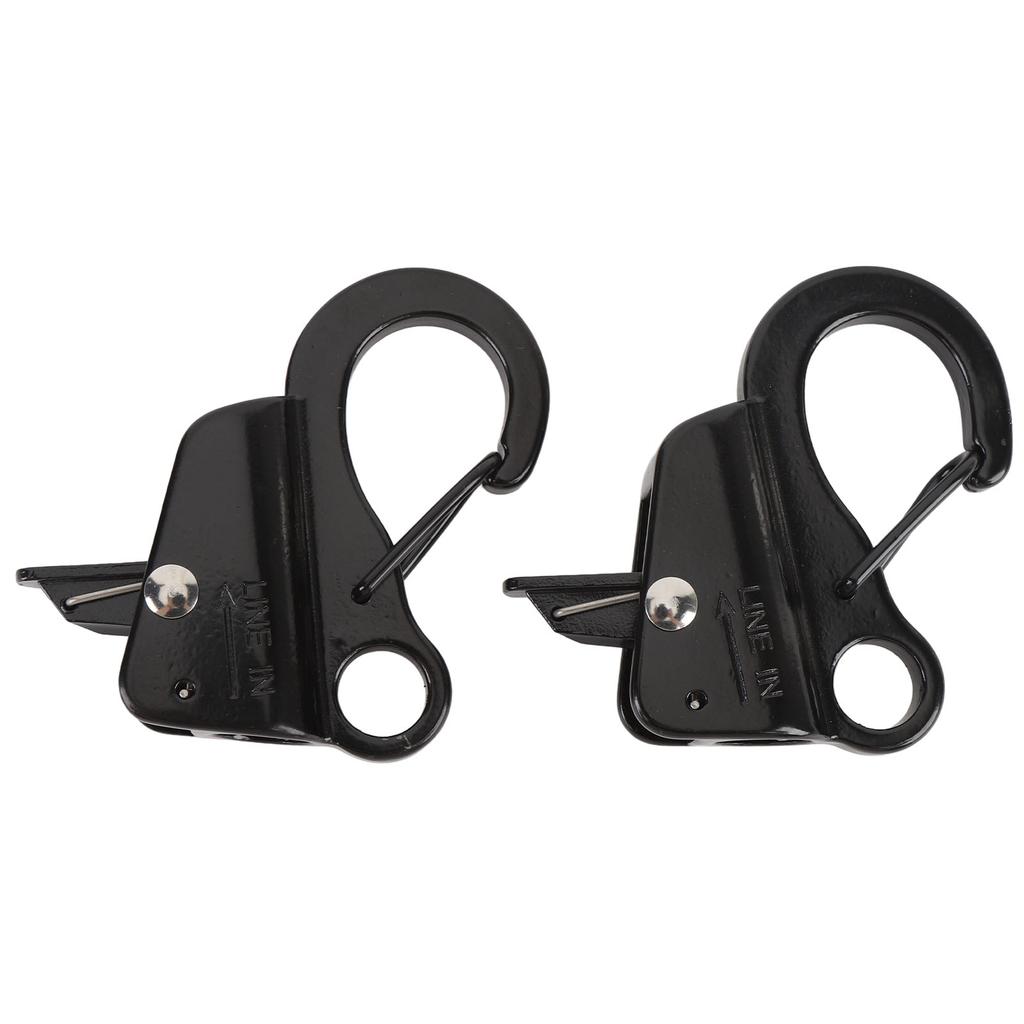 2PCS Boat Mudguard Clip Quick Release Stainless Steel Boat Bumper Hangers for 3 8in To 5 8in Rope Black