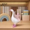 Holiday Presents for Friends Magnetic Goose Key Holder, Resin Statue Entryway Decor, Cute Animal Duck Holder Desktop Ornament with Mouth Metal Storage
