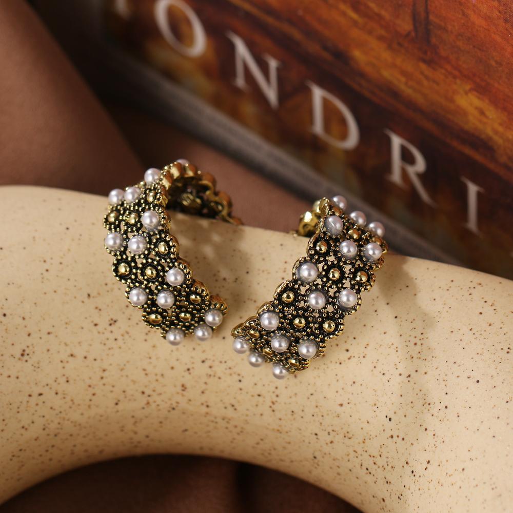 Простые и креативные ретро-круглые C-образные геометрические серьги, женские индивидуальные геометрические серьги для девочек