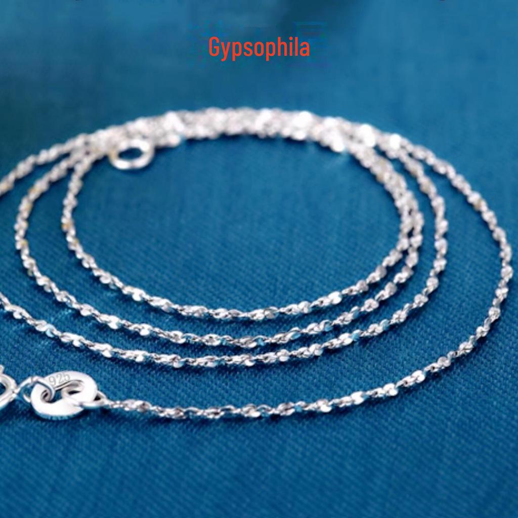 Универсальное серебряное ожерелье-цепочка на ключицу: Стили «Змеиная кость», «Волна воды», «Юаньбао».