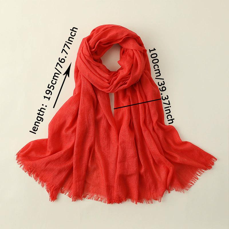 WTEMPO Solid Color Simple Casual Versatile Scarves Long Sun-protective Scarf Shawls Outdoor Beach Soft Scarves Holiday Festive Gift Scarves