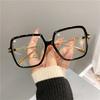 Fashion Oversized Anti-Blue Eyewear Retro Womens Metal Frame Glasses Trend Optical Computer Eyeglasses Retro Flat Light