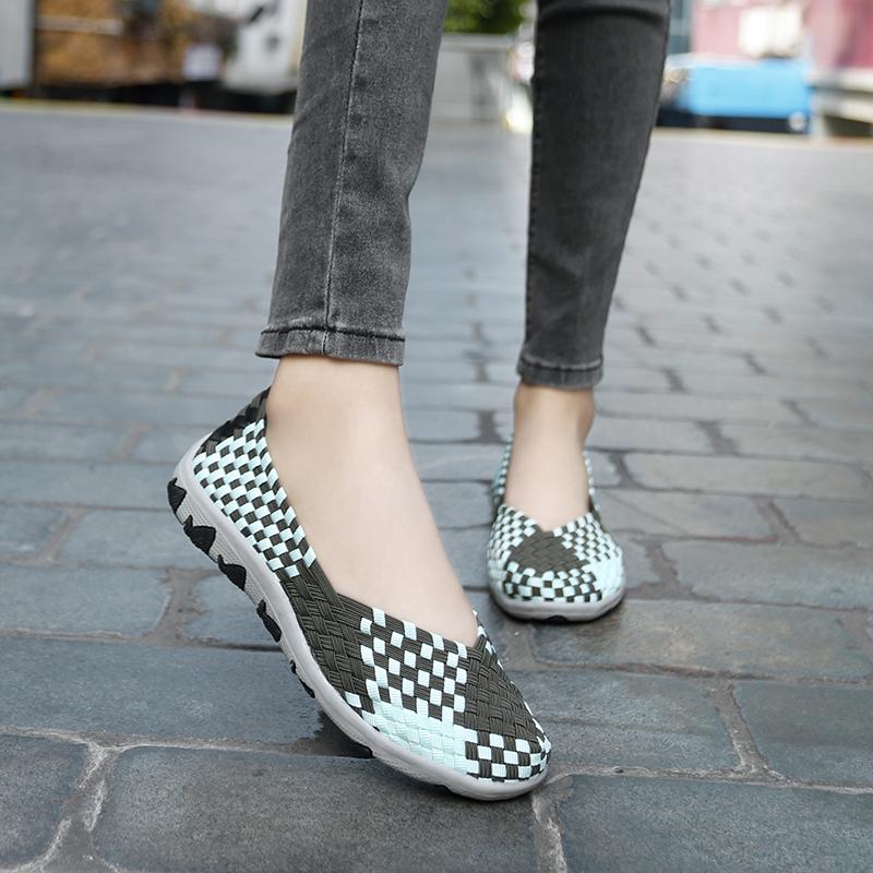 Summer Handmade Braid Beach Shoes Women Slip On Large Size Casual Espadrilles Breathable Sneakers Lazy Shoes