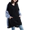 KumiModa Split Long Sleeve Pullover Loose Plus Sizes Women's Hoodie, Hooded, Top, Outerwear, Fit, Oversized, Figure-Flattering, Slimming, Unisex,