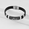 Silicone Bracelet Stainless Steel Bracelet Black Face Motorcycle Men and Women Couple Bracelet