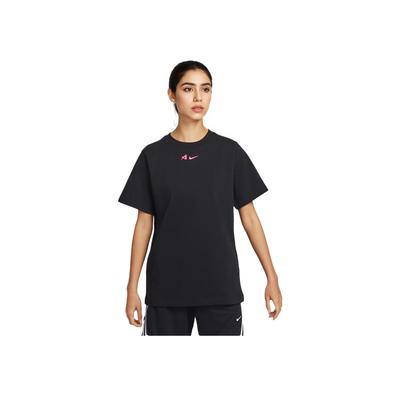 Женская футболка с коротким рукавом и круглым вырезом свободного кроя с принтом, топы, черная HQ1697-010