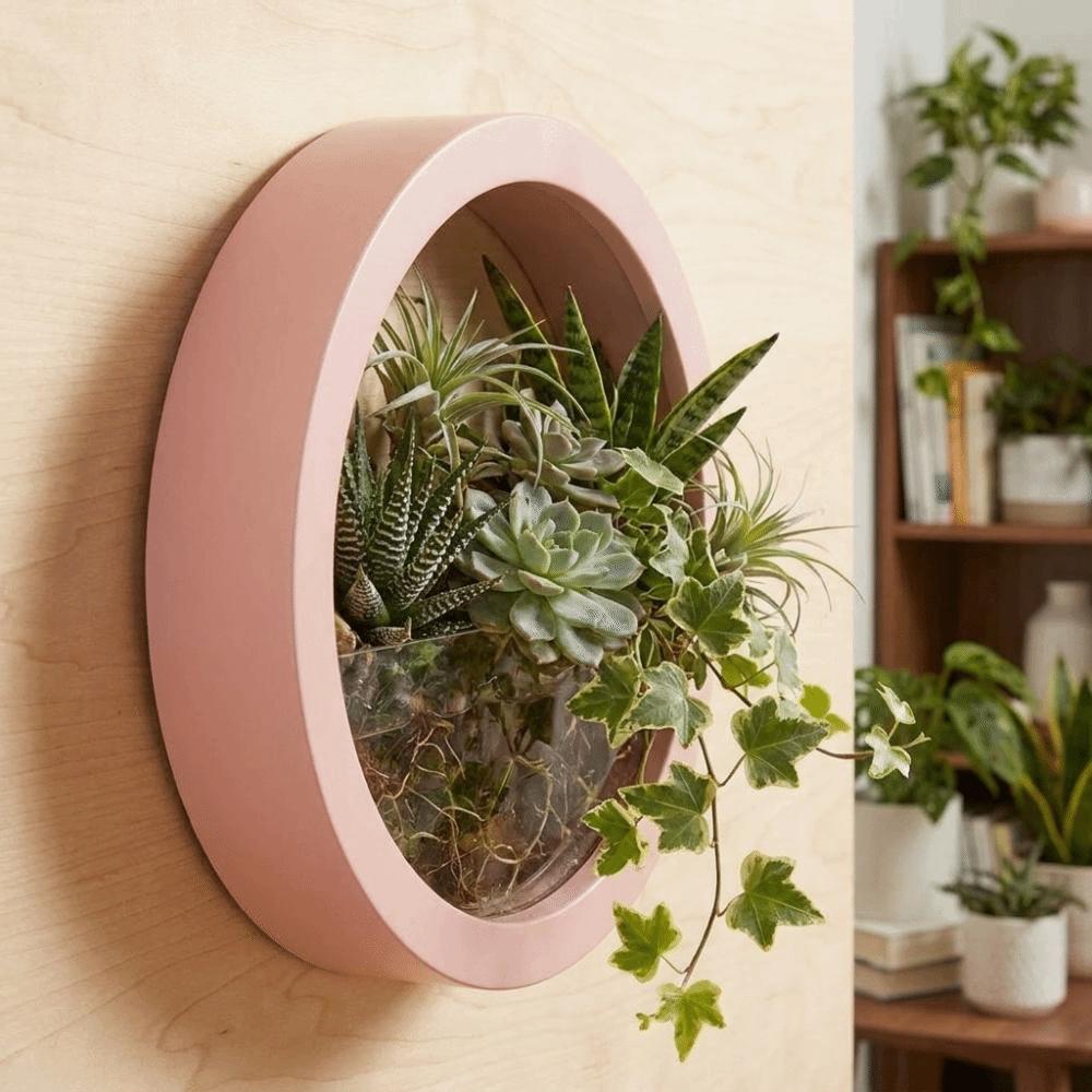 Plastic Wall-mounted Flowerpot Space Saving Plant Container Creative Flower Arrangement Home Decor
