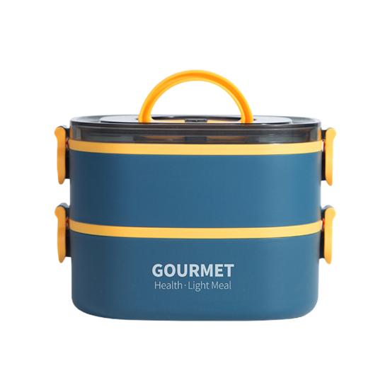 Герметичный ланч-бокс Bento 1400 мл/2000 мл с вилкой, штабелируемый многоразовый для детей и взрослых, микроволновая печь, сейф для посудомоечной машины и морозильной камеры