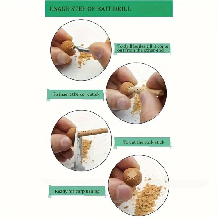 6/8 мм Сверло для наживки Пробка Палочка Пробойник Набор сверл для наживки Стопорная бусина для наживки Рыболовные снасти Стопор для наживки Оборудование Бойлы