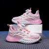 Children's summer sports shoes for boys, breathable mesh running shoes for older kids, elementary school students' rotating buckle luminous mesh