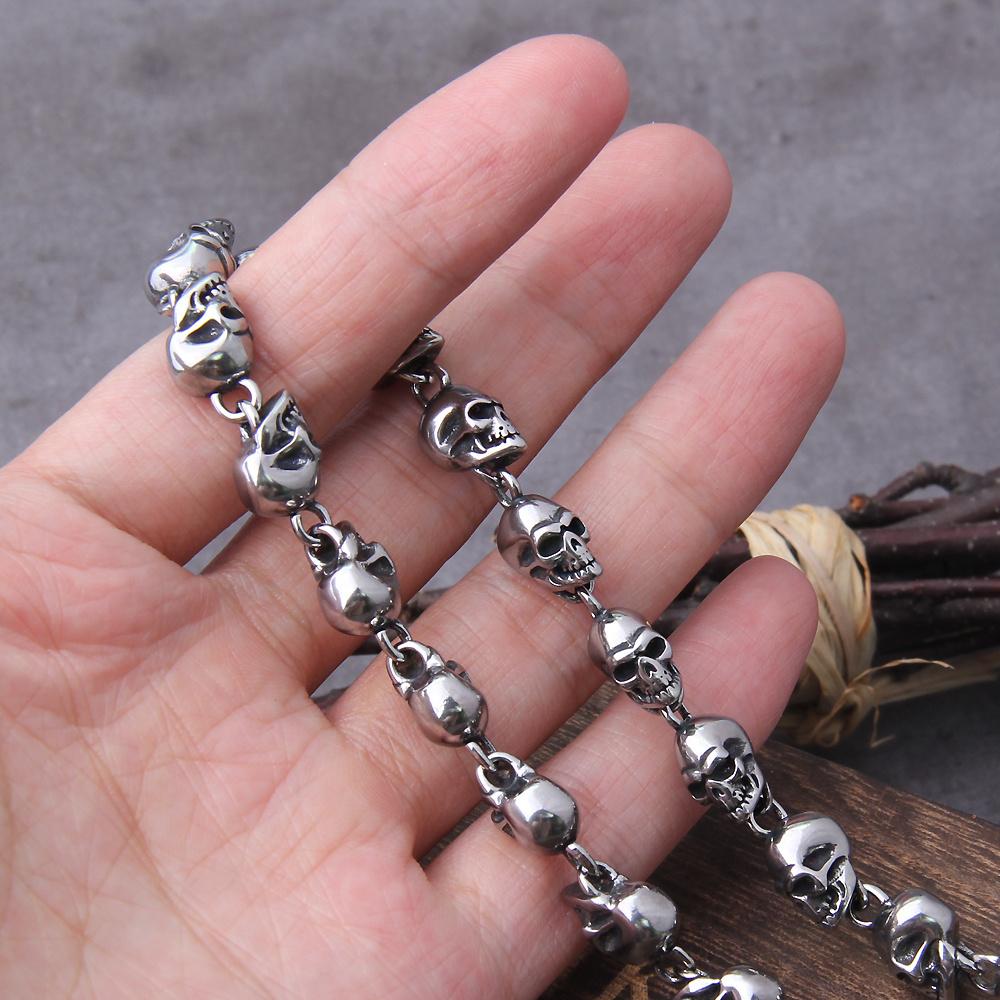 New 316L Stainless Steel Men's Punk Halloween Skull Chain Necklace Men's Fashion Necklace Charm Jewelry