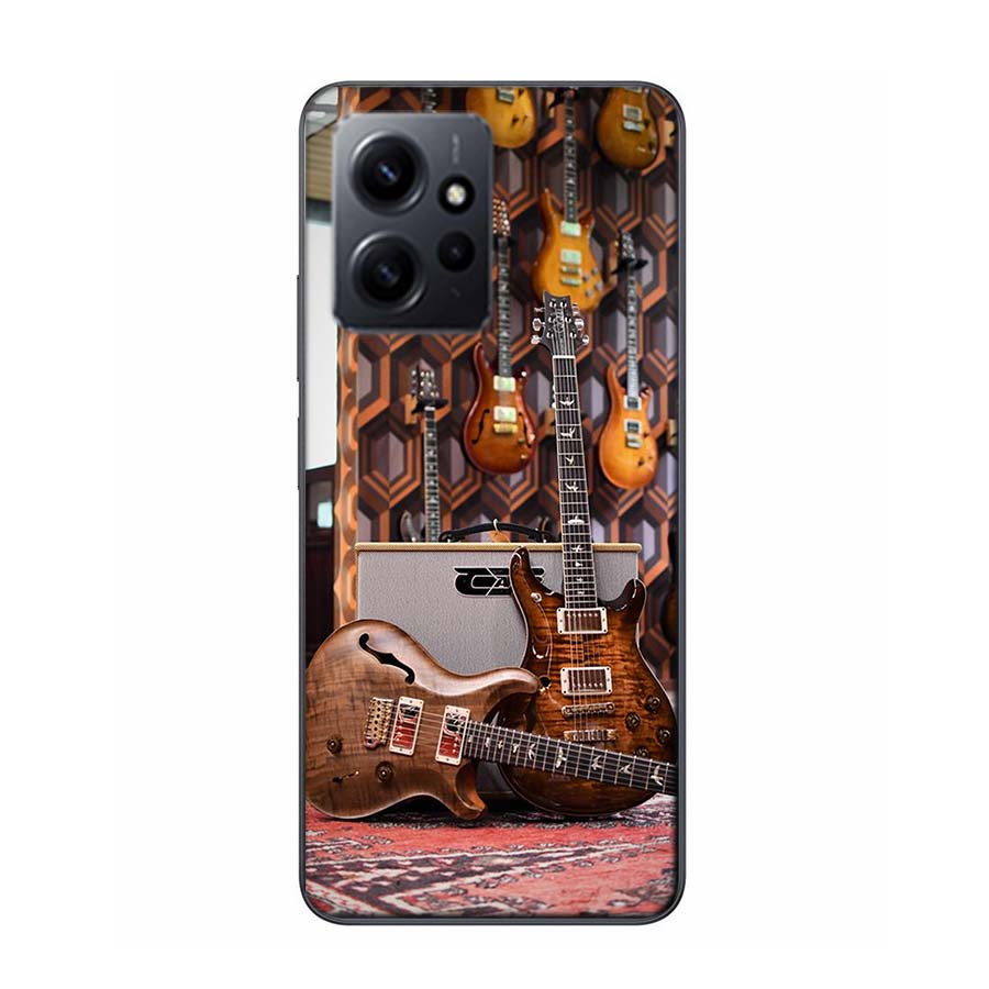 Retro rock Music Electric Guitar Phone Case For Redmi Note 14 15 Pro 5G 13 12 Pro Plus 11 11T 11E 11S 10 Pro 10S 9 9S Cover Cell