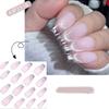 24pcs French False Nails Long Almond and Ballerina Nail Tips Manicure Press on Nails  Women