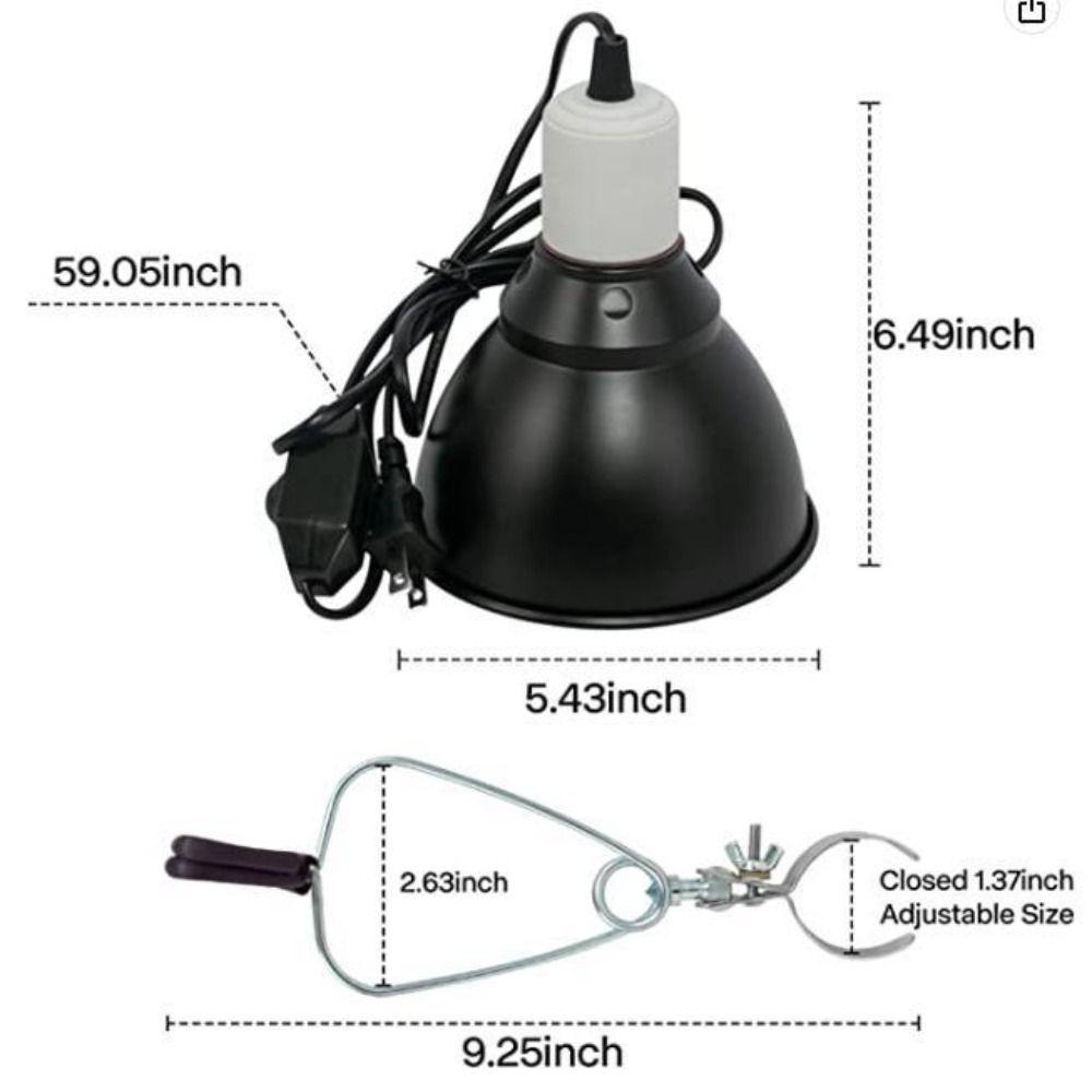 300W E27 Pet Light Bulb Bracket Black UVB Reptile Lamp Reptile Heating Lamp Spider Chick