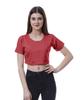 Moomaya Womens Round Neck Crop Top Short Sleeves Summer T-shirt Loose Fit
