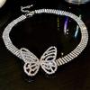 Butterfly Necklace  Clavicle Chain Women Bling French Style Jewelry