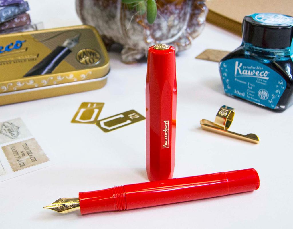 Kaweco Classic Sport Перьевая ручка Fine Официально импортированная Ручка, Перо, Красный, 10001146,