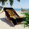 Giant Beach Towel with Tiger Head Tattoo Art Print, Quick Dry Microfiber, Soft Absorbent, for Beach Pool Cool Style Gift