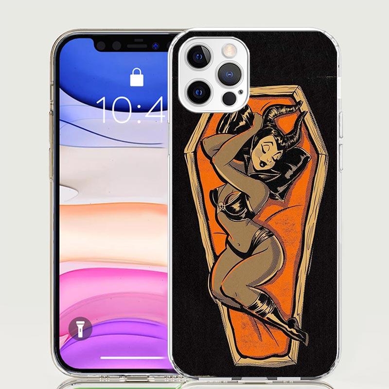 Сексуальный Хэллоуин Красивые Девушки Чехол для Телефона для Apple iPhone 17 Air 16 15 Plus 14 + 13 Mini 12 11 Pro Max 7 8 SE 16Max Мягкий Чехол Cov