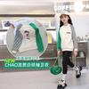 Girls Striped Block Sweatshirt Casual Loose Cartoon Top For Spring Autumn Middle Big Kids Fashion Long Sleeve Shirt