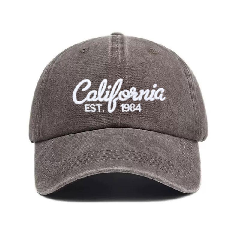 Калифорния Вышитая Для Мужчин И Женщин Винтажная Стирка Snapback Кепка Повседневная Кепка Папы Для Для Мужчин И Женщин Мода Уличный Стиль Одежда Хлопок Бейсбол