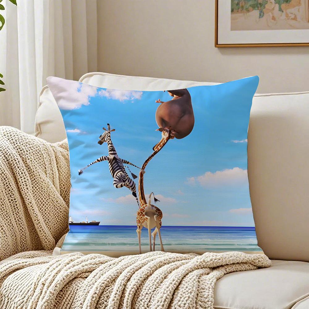 Funny American Movie MMadagascar Cushion Cover Pillowcase Antidustmite living Room Sofa Decor Cushion Room