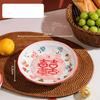 Керамическая тарелка для свадьбы в китайском стиле, изысканные свадебные обеденные тарелки, помолвка, вкусные десертные тарелки, подарки