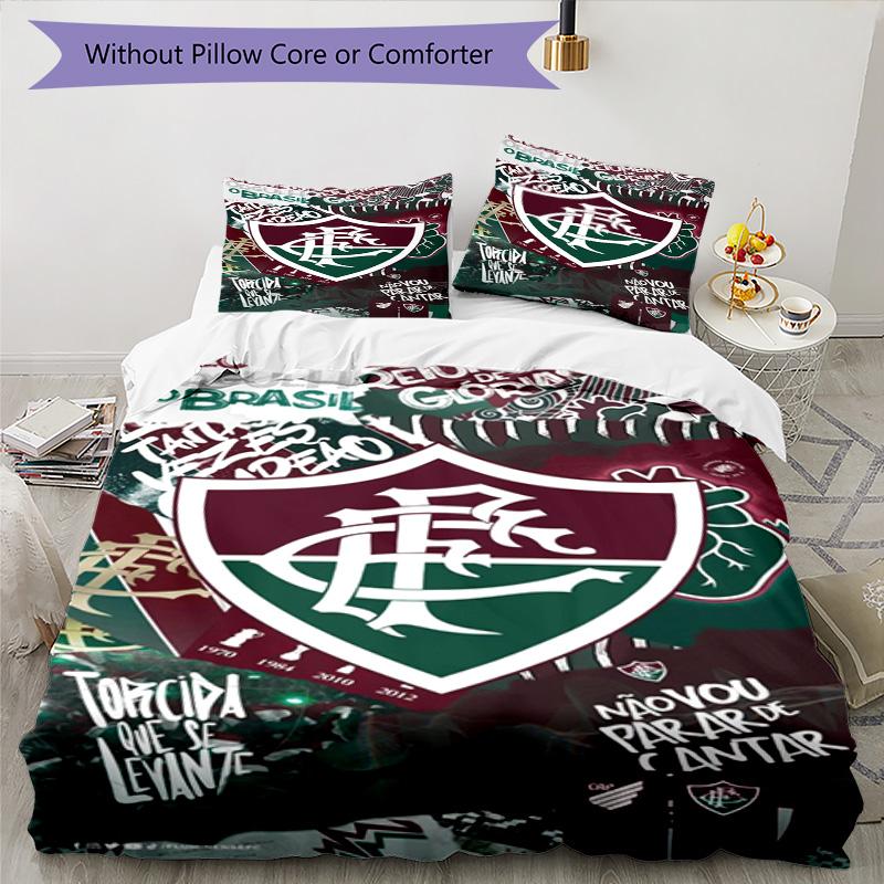 Flumi-nense Football Crest Printed Pattern Duvet Cover Set – includes 1 duvet cover and 2 matching pillowcases Bedroom decor Christmas gifts