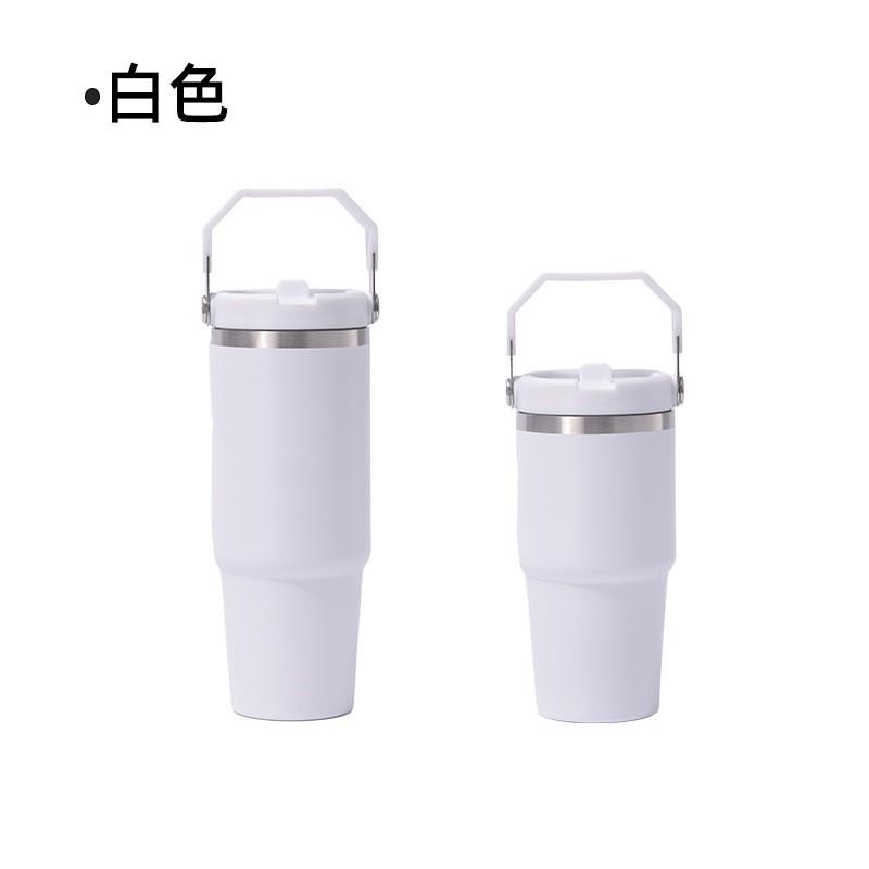 20oz 30oz Double Wall Vacuum Insulated Stainless Steel Travel Mug With Handle Straw Car Outdoor Office