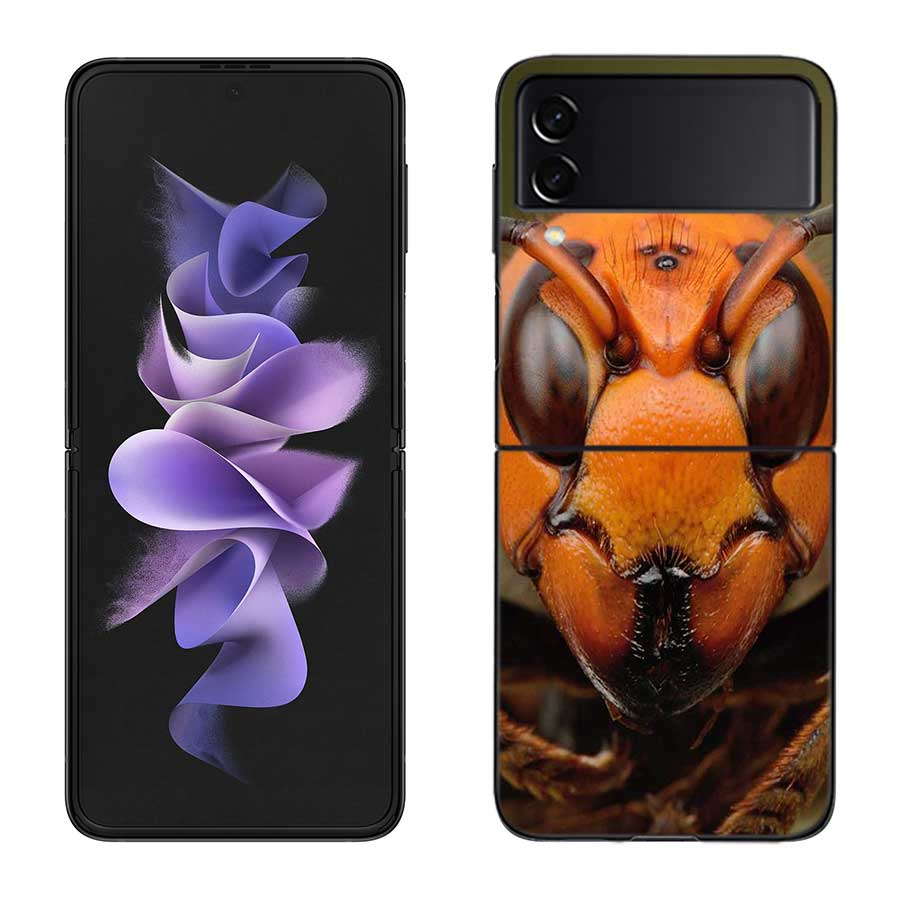 Чехол Killer Wasp Wasp Population для Samsung Galaxy Z Flip 3 Flip 5 4 5G Black Hard Cell Phone Cover Samsung Z Flip 5 5G Luxury