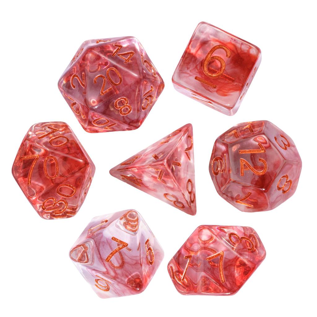 Cusdie D&D Дымовые кубики Dungeons and Dragons 7 многогранных кубиков D4 D6 D8 D10 D% D12 D20 для ролевых игр и настольных игр