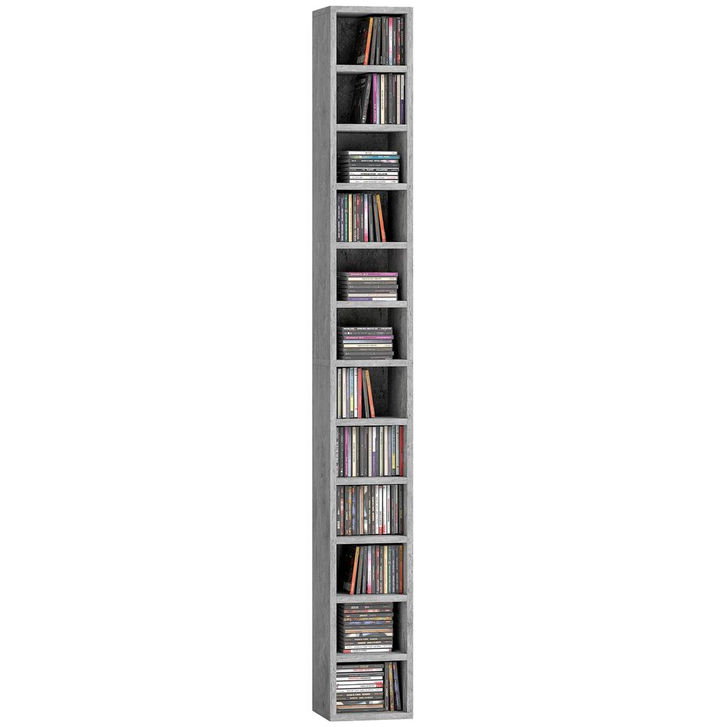 204 CD Tall Narrow Media Storage Tower Cement Grey