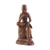 Hanro Art Carving, Maitreya Bodhisattva Statue In a Half-Knee Position, Wood Carving, Buddhist Altar Ornament, Cypress Wood, Antique Finish (12cm H X