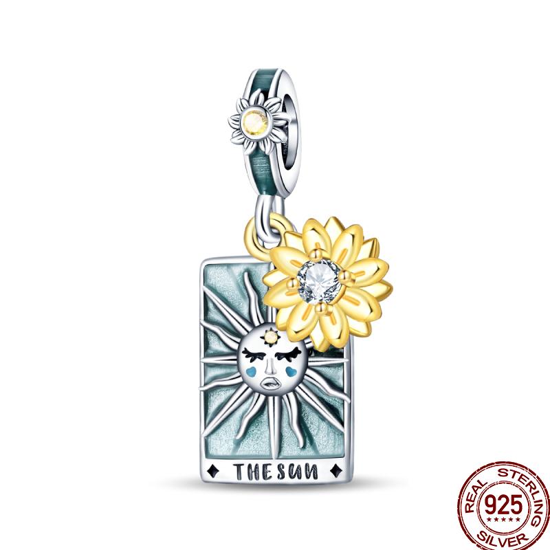 Медь Таро Звезда Луна Солнце Крест Библия Святое Благословение Амулет Бусины Подходят 3 мм Пан Оригинальный Браслет Сделай сам Подарок