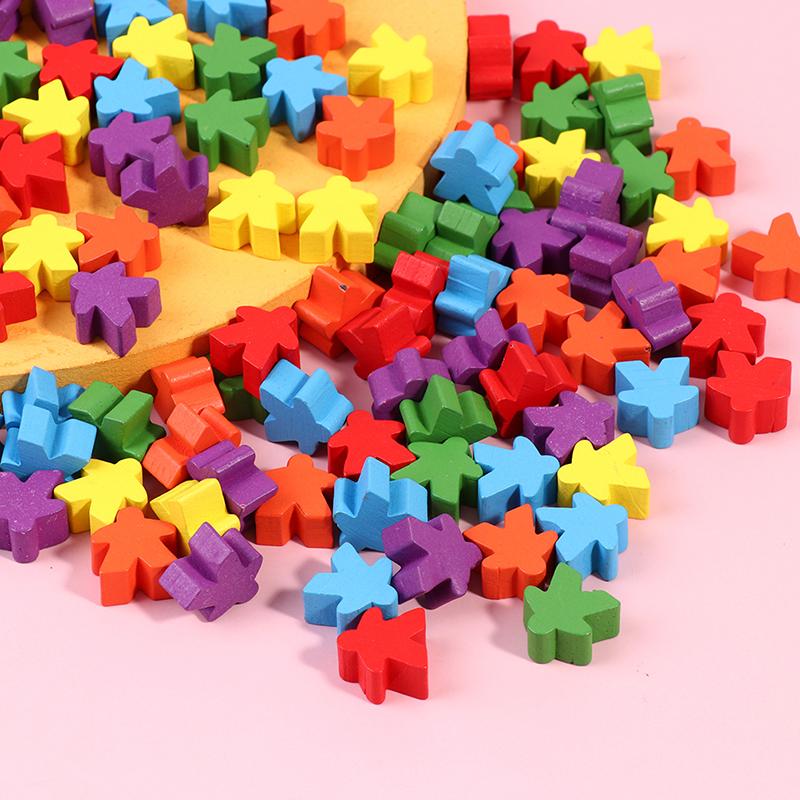 100 деревянных дополнительных битов для настольной игры Meeples, 16 мм, пешки, шахматные фигуры, оптовая замена
