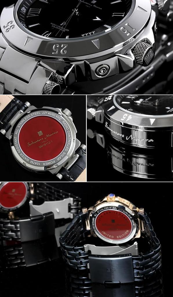 Marra Watch Radio Solar Кожаный ремень Деловой формальный Серебряный Темно-синий [Salvatore Marra]Salvatore Мужская