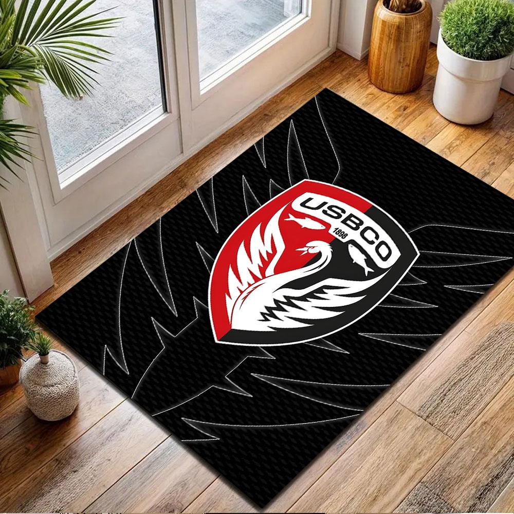 "USBCO Logo with Swan Design" Patterned carpet, non slip mat suitable for living room and bedroom sofas