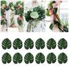 12x Green Artificial Tropical Monstera Leaf Fake Palm Table Decor W6Tczx P1K1