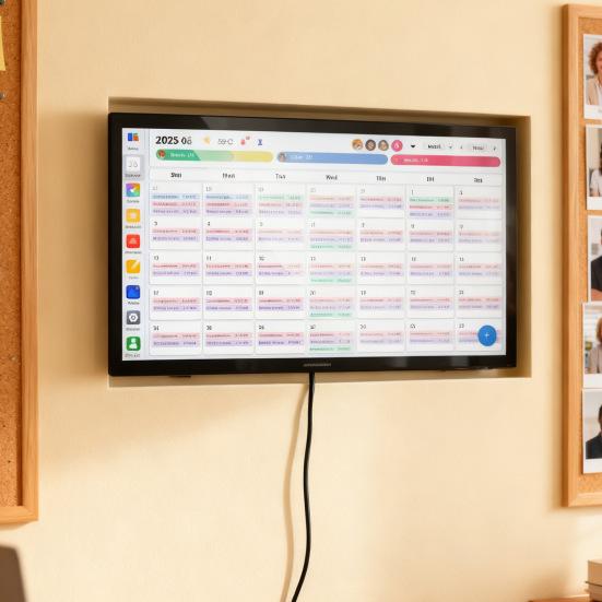 Yousheng Smart Digital Calendar Family Schedules Planner Chore Chart Electronic Calendar Wall Mount Touchscreen Interactive Display Screen Calendar